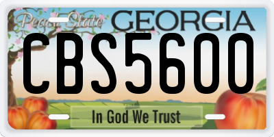 GA license plate CBS5600
