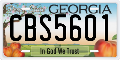 GA license plate CBS5601