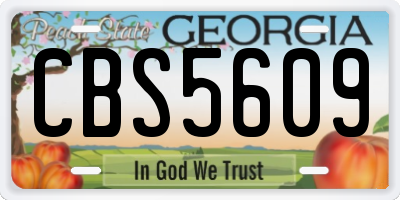GA license plate CBS5609