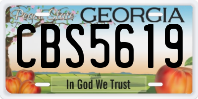 GA license plate CBS5619