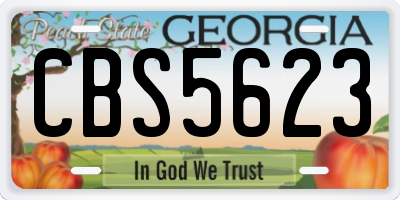 GA license plate CBS5623