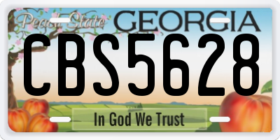 GA license plate CBS5628