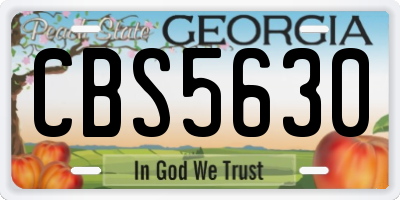 GA license plate CBS5630