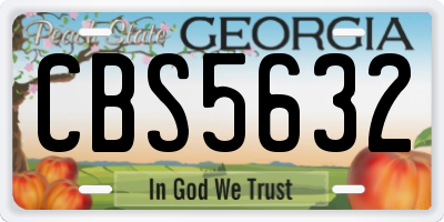 GA license plate CBS5632