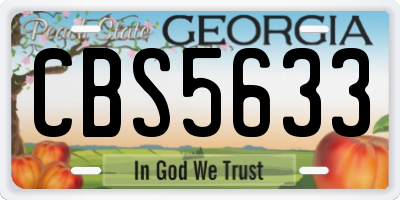 GA license plate CBS5633