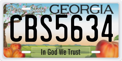 GA license plate CBS5634