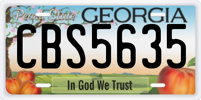 GA license plate CBS5635