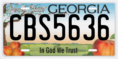 GA license plate CBS5636