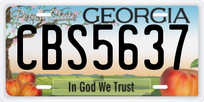 GA license plate CBS5637