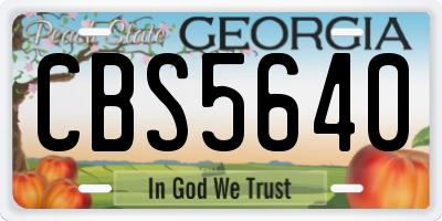 GA license plate CBS5640