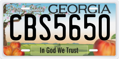 GA license plate CBS5650