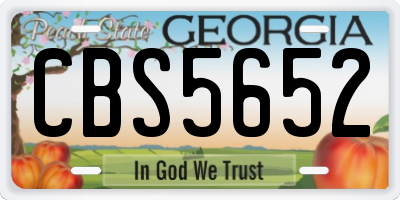 GA license plate CBS5652