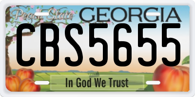 GA license plate CBS5655