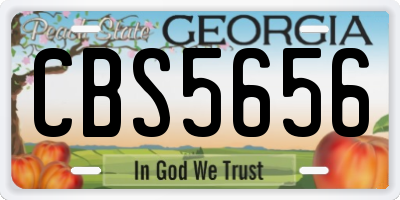 GA license plate CBS5656