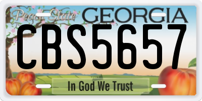 GA license plate CBS5657