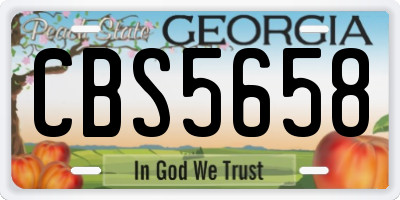GA license plate CBS5658