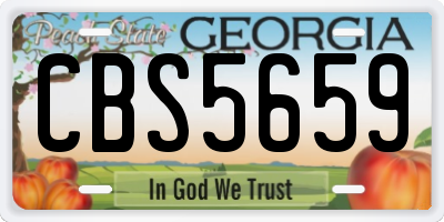 GA license plate CBS5659