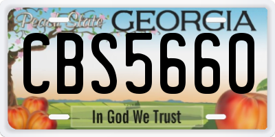 GA license plate CBS5660