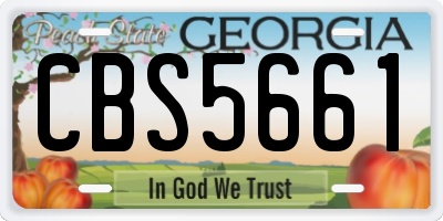 GA license plate CBS5661