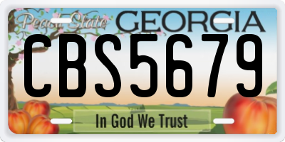GA license plate CBS5679