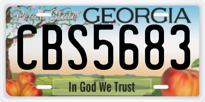 GA license plate CBS5683