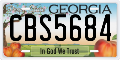 GA license plate CBS5684