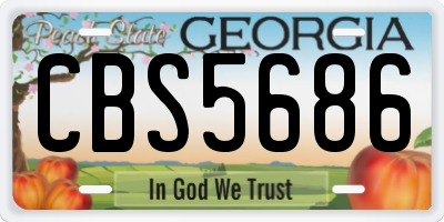 GA license plate CBS5686