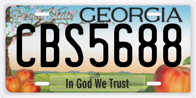 GA license plate CBS5688