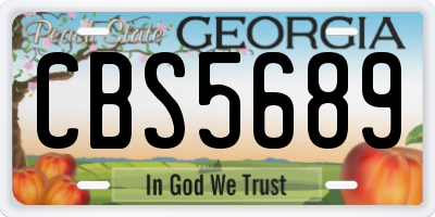 GA license plate CBS5689