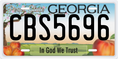GA license plate CBS5696