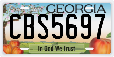 GA license plate CBS5697