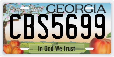GA license plate CBS5699