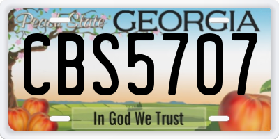 GA license plate CBS5707
