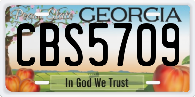 GA license plate CBS5709