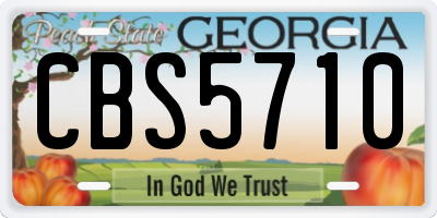 GA license plate CBS5710