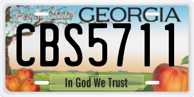 GA license plate CBS5711
