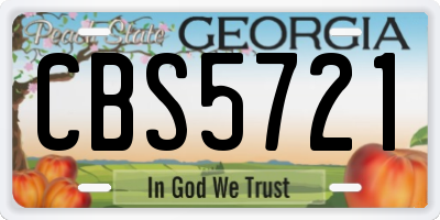 GA license plate CBS5721