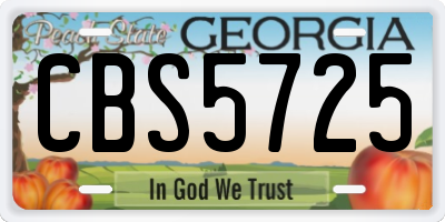 GA license plate CBS5725