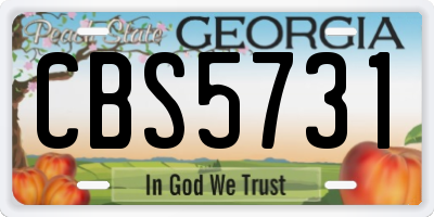 GA license plate CBS5731