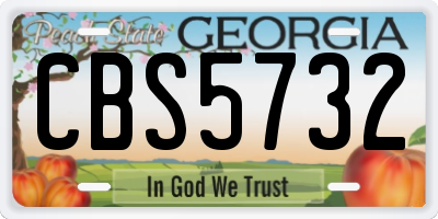 GA license plate CBS5732