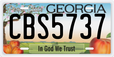 GA license plate CBS5737