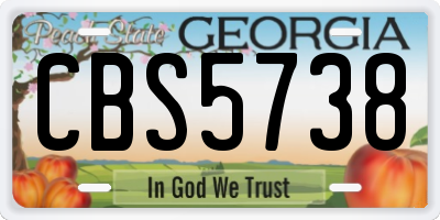GA license plate CBS5738