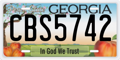 GA license plate CBS5742