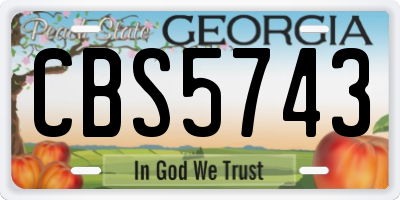 GA license plate CBS5743