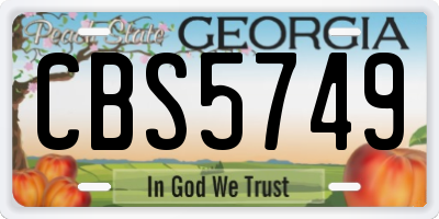 GA license plate CBS5749