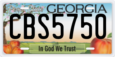 GA license plate CBS5750