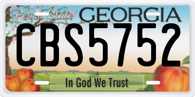 GA license plate CBS5752