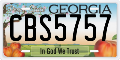 GA license plate CBS5757