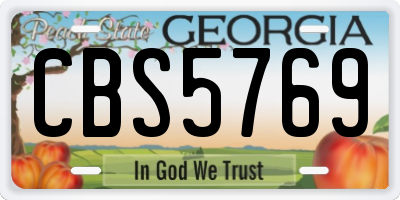 GA license plate CBS5769
