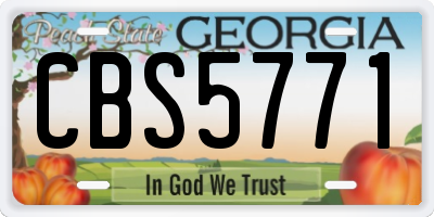 GA license plate CBS5771